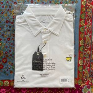 White Masters polo, size large (NWT)